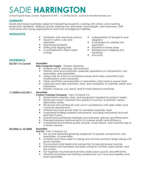 professional summary for assembler.